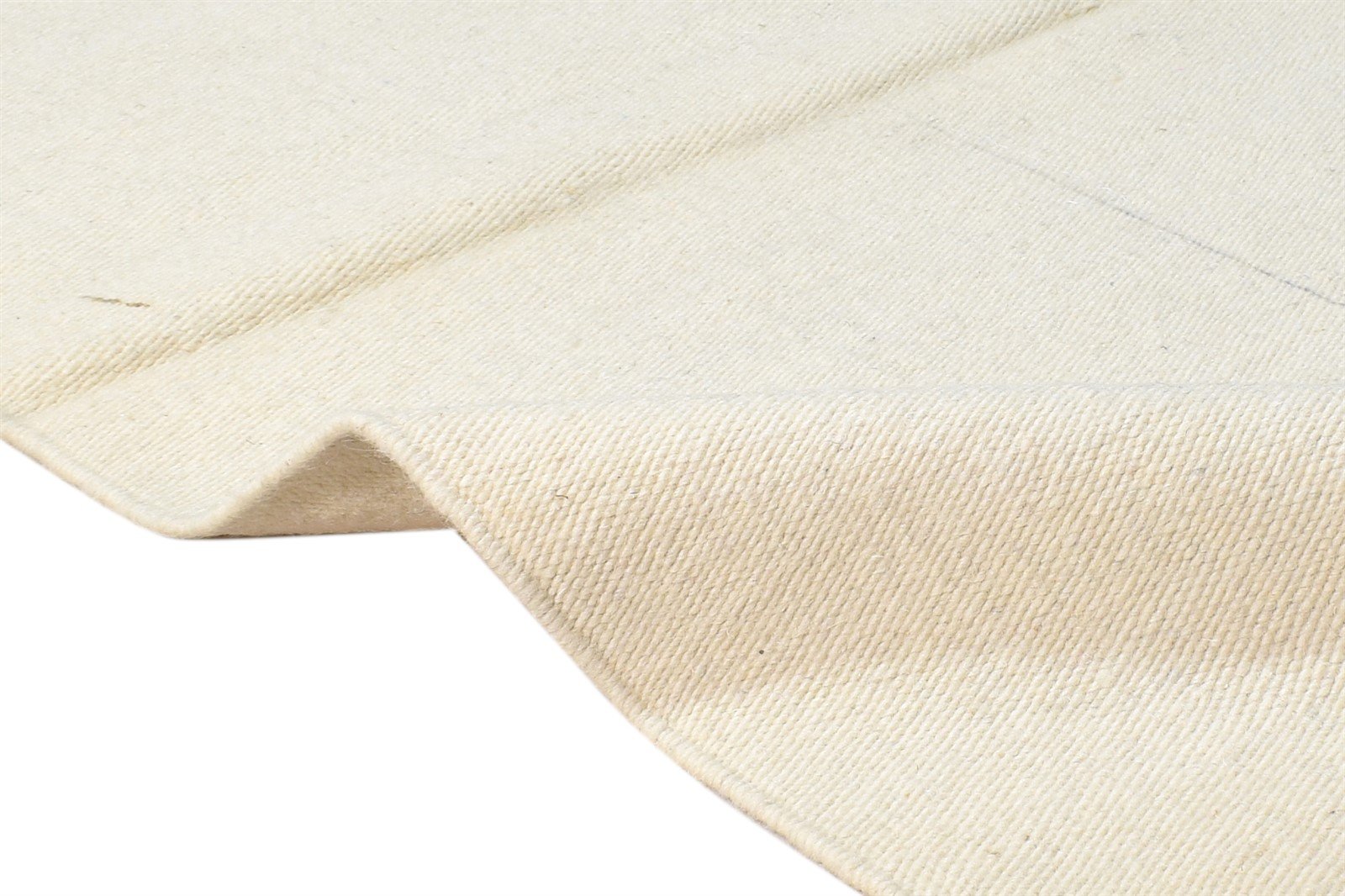 Karia Cream Wool Rug 2' X 4' Modern Dhurrie Scandinavian Solid   7865167806613