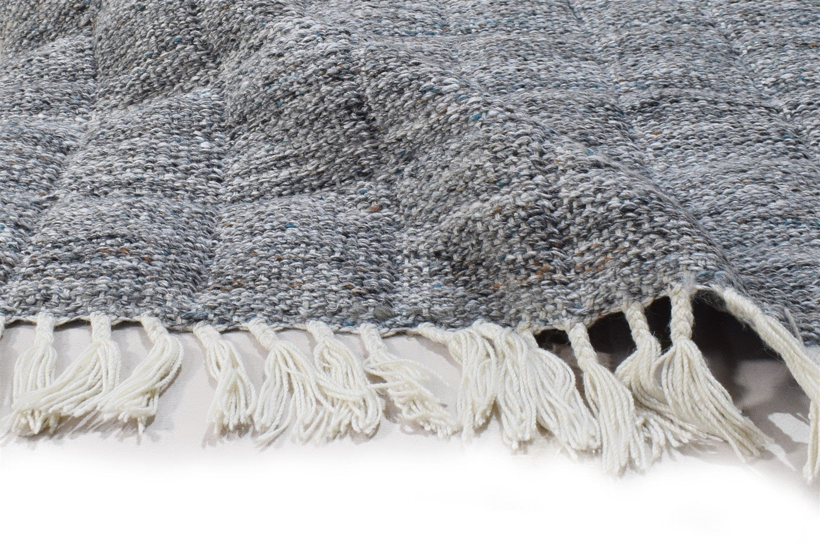 Katy 4' X 6' Rug Wool Grey Modern Dhurrie French Geometric   7864989188245