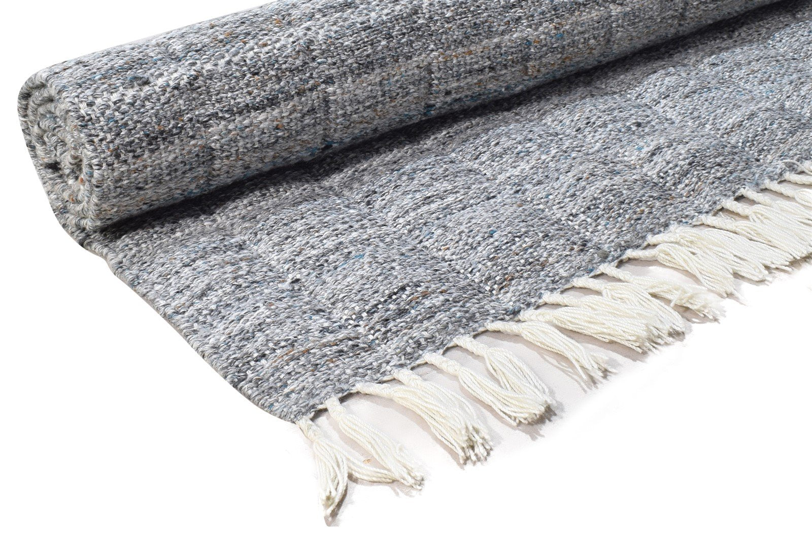 Katy 4' X 6' Rug Wool Grey Modern Dhurrie French Geometric   7864989188245