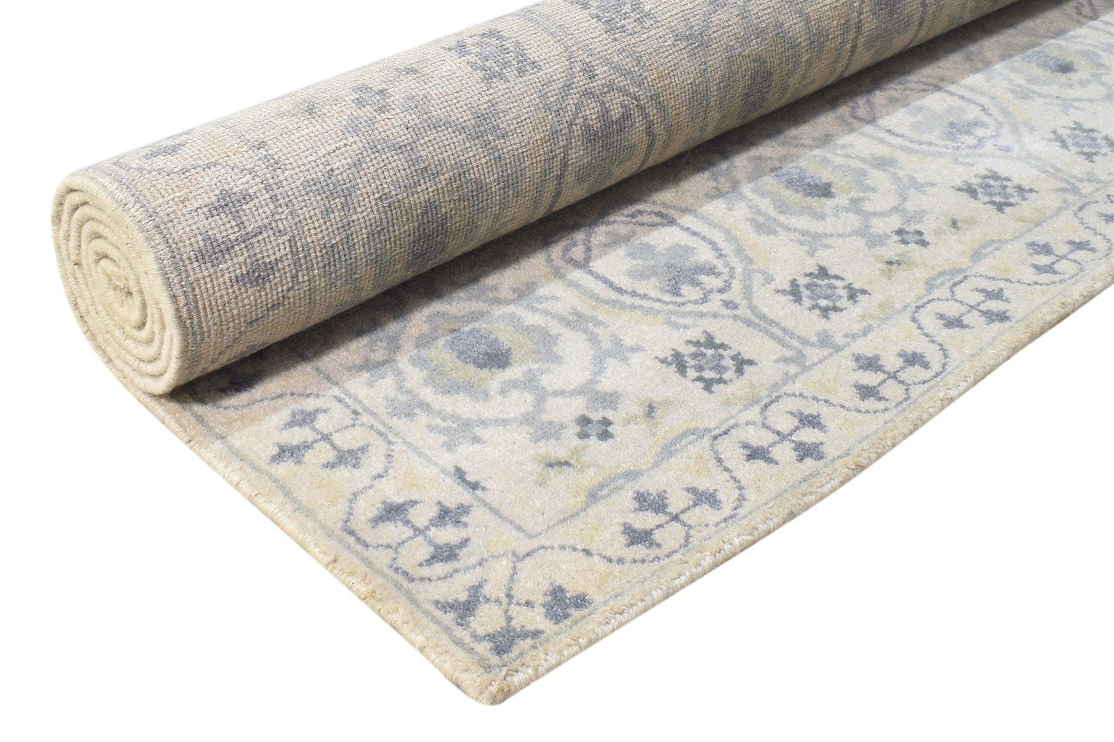 Kristien Hand Knotted Cream Wool Rug 4' X 6' Persian Kashan Oriental   7865115312277