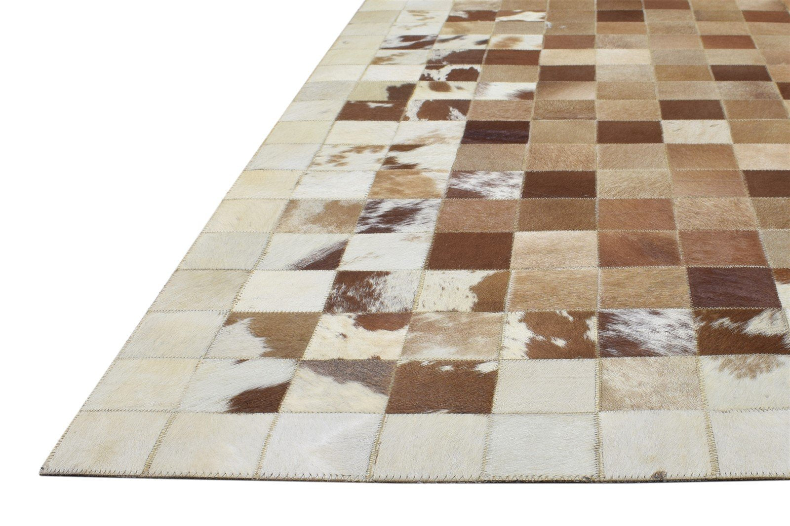 Leather Brown Rug 4X6 Modern Flatweave Scandinavian Geometric Room Size Carpet   7864582406293