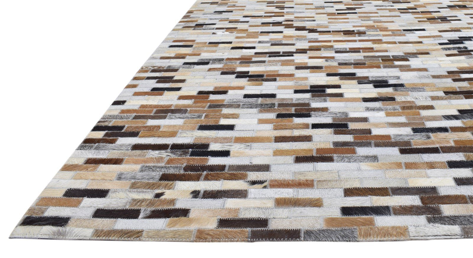 Leather Brown Rug 5X8 Modern Hand Woven Scandinavian Striped Room Size Carpet   7860683440277
