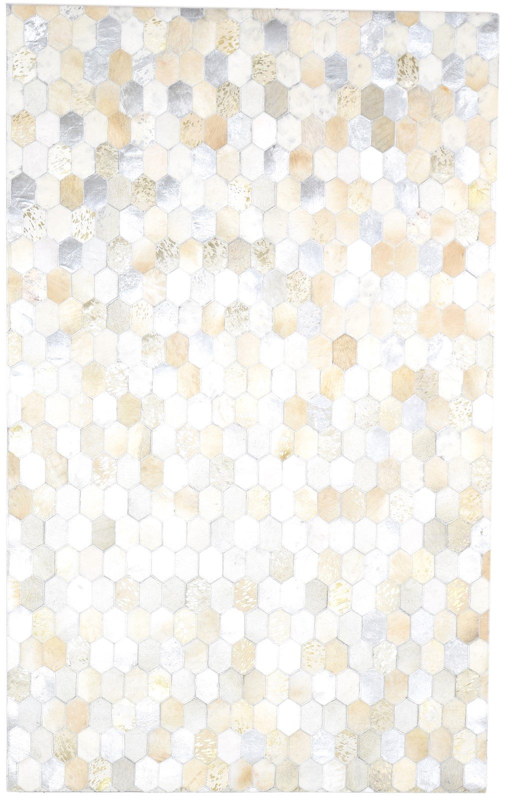 Leather / Cotton Beige Rug 5X8 Modern Hand Woven Honeycomb Room Size   7864114970773