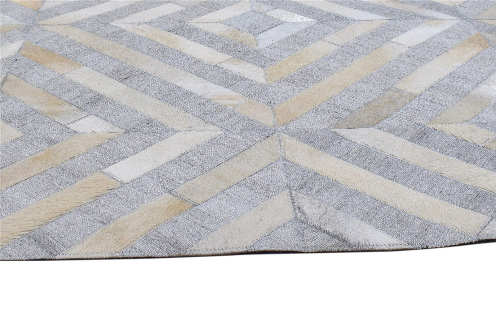Leather Cotton Grey Rug 9X9 Modern Hand Woven Scandinavian Diamond Extra Large   7864092393621