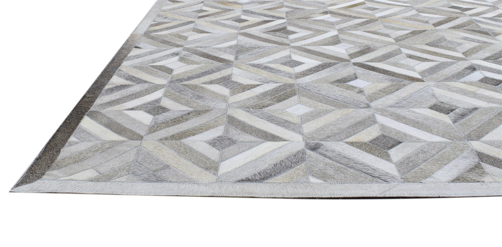 Leather Grey Rug 6' X 9' Modern Hand Woven Scandinavian Diamond Room Size Carpet   7860682129557