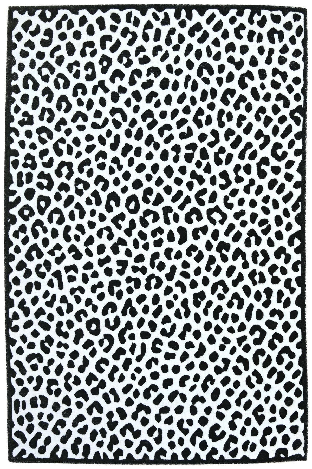 Leopard Handmade Black & White Spot Area Rug – Modern Safari Style Kids Nursery Rug   9033272131733