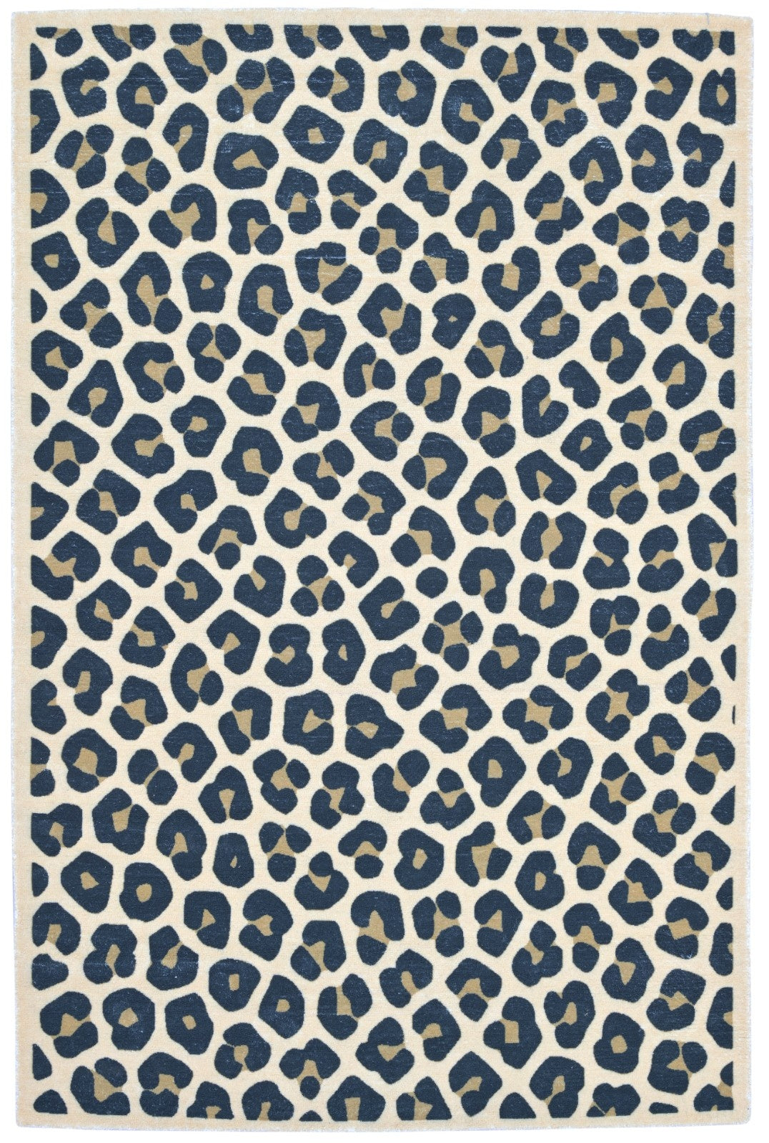 Leopard Handmade Cream & Gold Spot Area Rug – Modern Safari Style Kids Nursery Rug   9125653643413