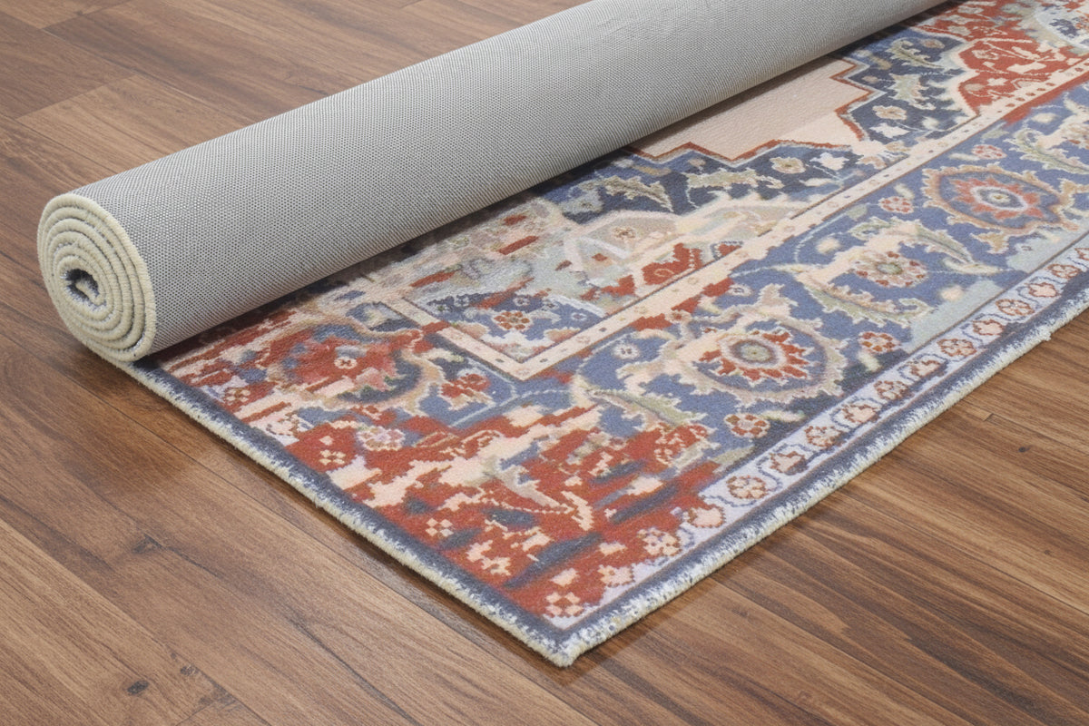 Liora Handmade Ivory & Red Medallion Area Rug – Modern Traditional Geometric   9175428923541