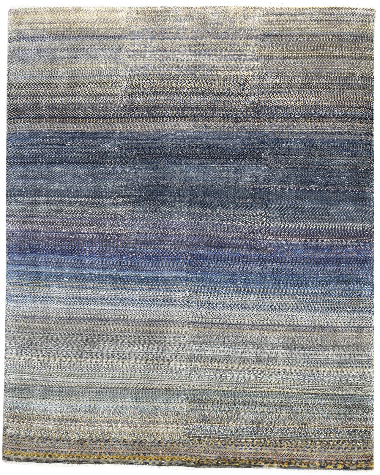 Lonni Blue Wool Rug 8' X 10' Modern Hand Knotted Bohemian Abstract   7864314003605