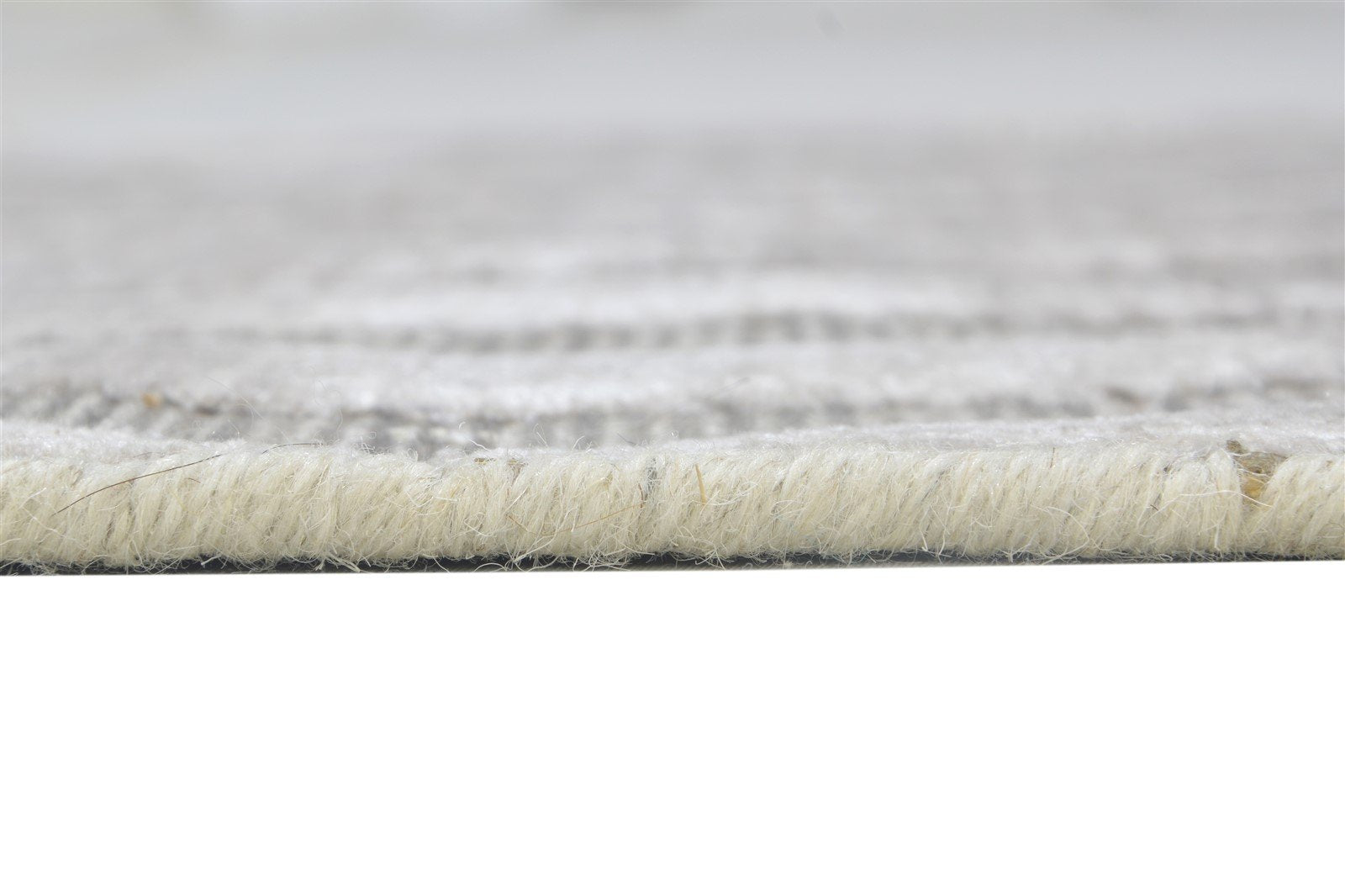 Loren Wool Silk Grey Rug 2X8 Modern Jacquard Loom Scandinavian Geometric Runner   7864147050645