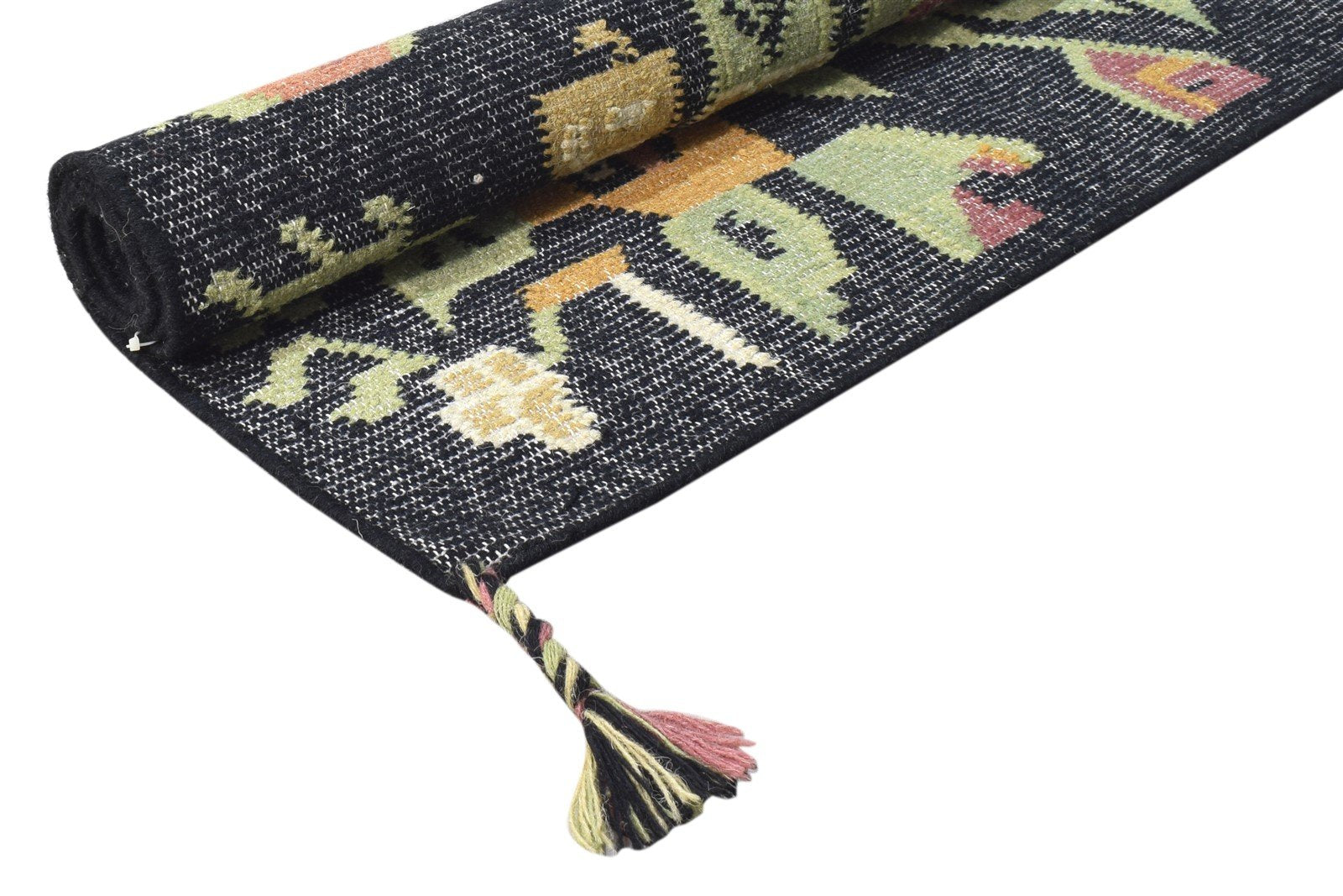 Lucita Wool Grey Rug 4' X 6' Modern Dhurrie French Floral   7864991711381