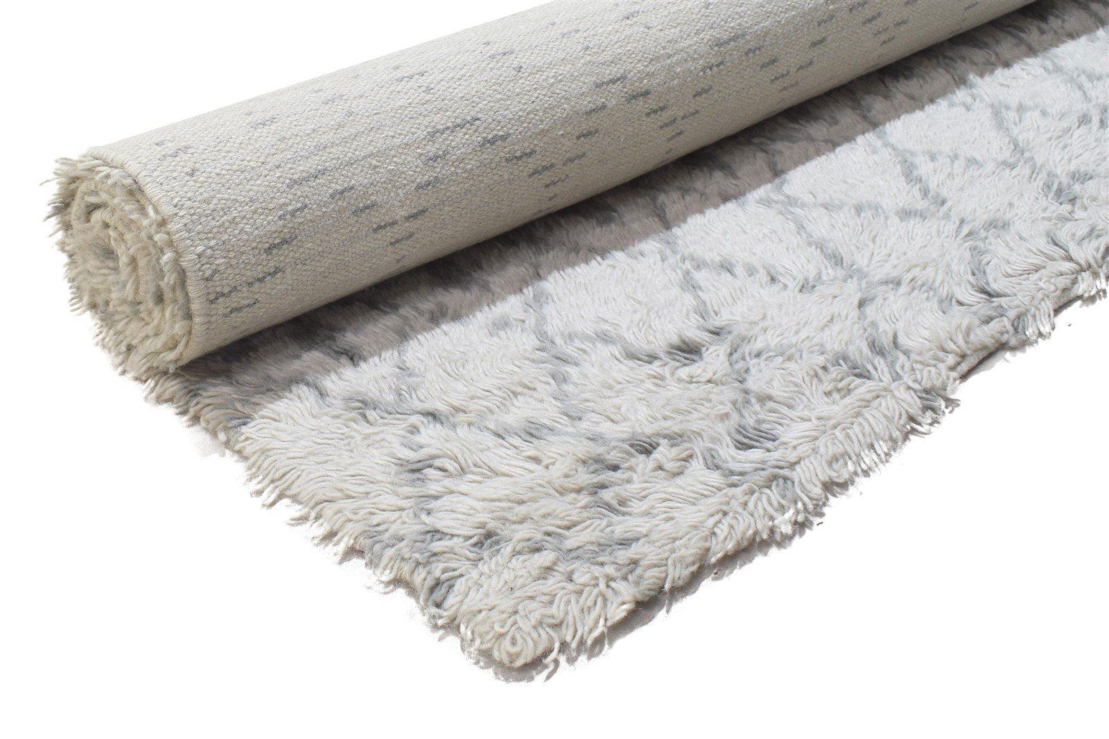 Lyssa Wool Grey Rug 5' X 7' Modern Hand Knotted Moroccan Trellis   7864151081109