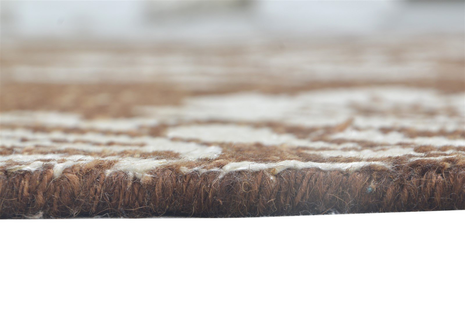 Maggie Brown Wool / Silk Rug 5X8 Modern Hand Knotted Indian Damask   7864112709781