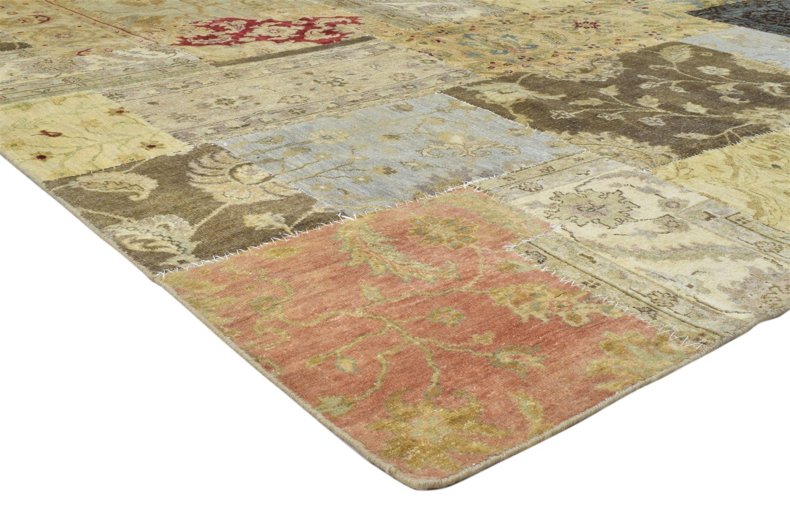 Manon Hand Knotted Multi Color Wool Rug 8X10 Persian Oriental Patchwork   7860694679701