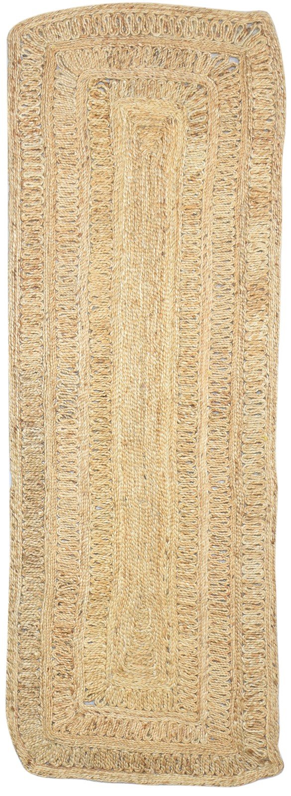 Martha Jute Beige Rug 3' X 9' Modern Hand Woven Scandinavian Solid Runner   7864311709845