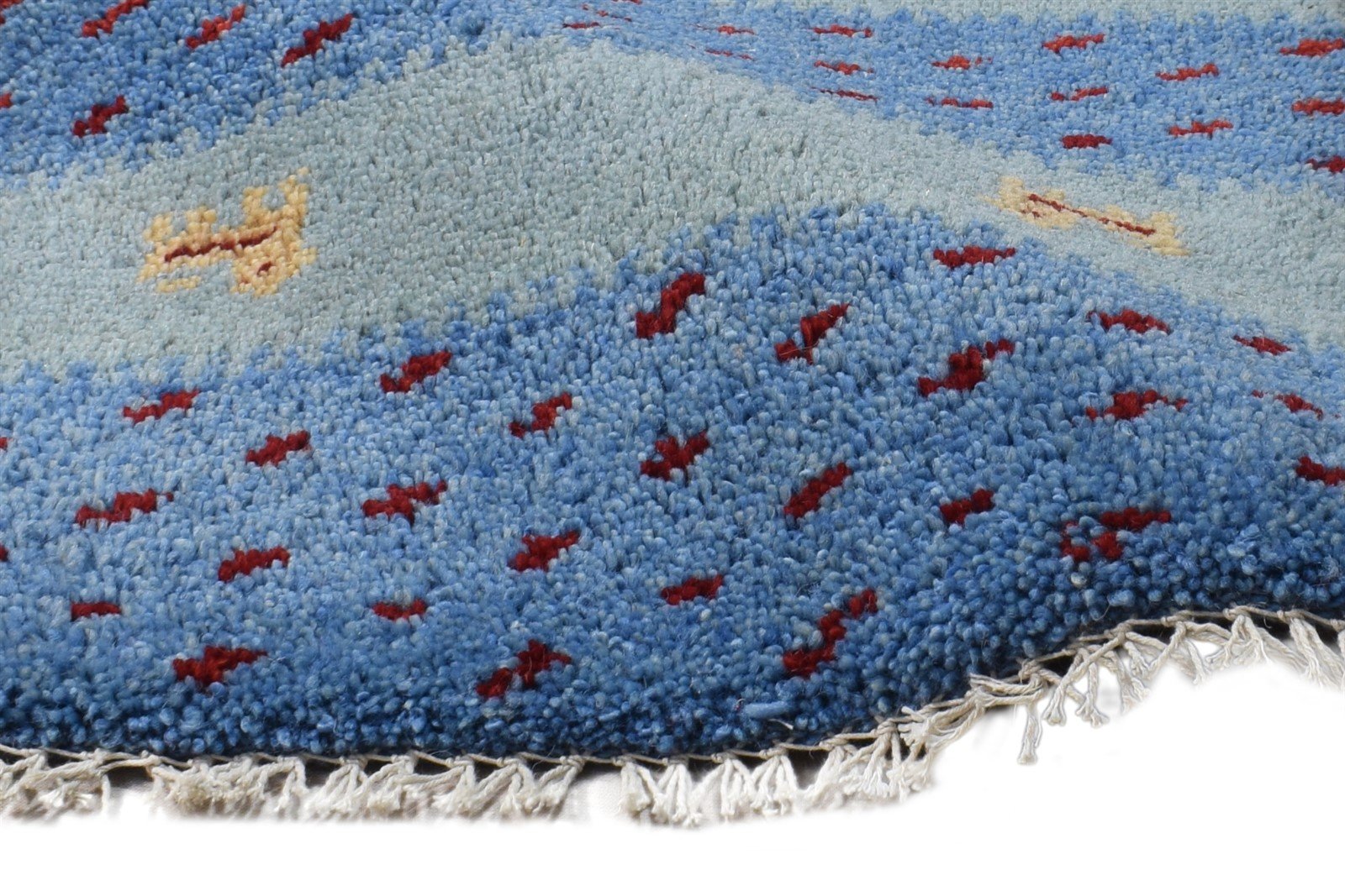 Missy 1' X 2' Rug Wool Blue Modern Hand Knotted American Tribal   7865186386069
