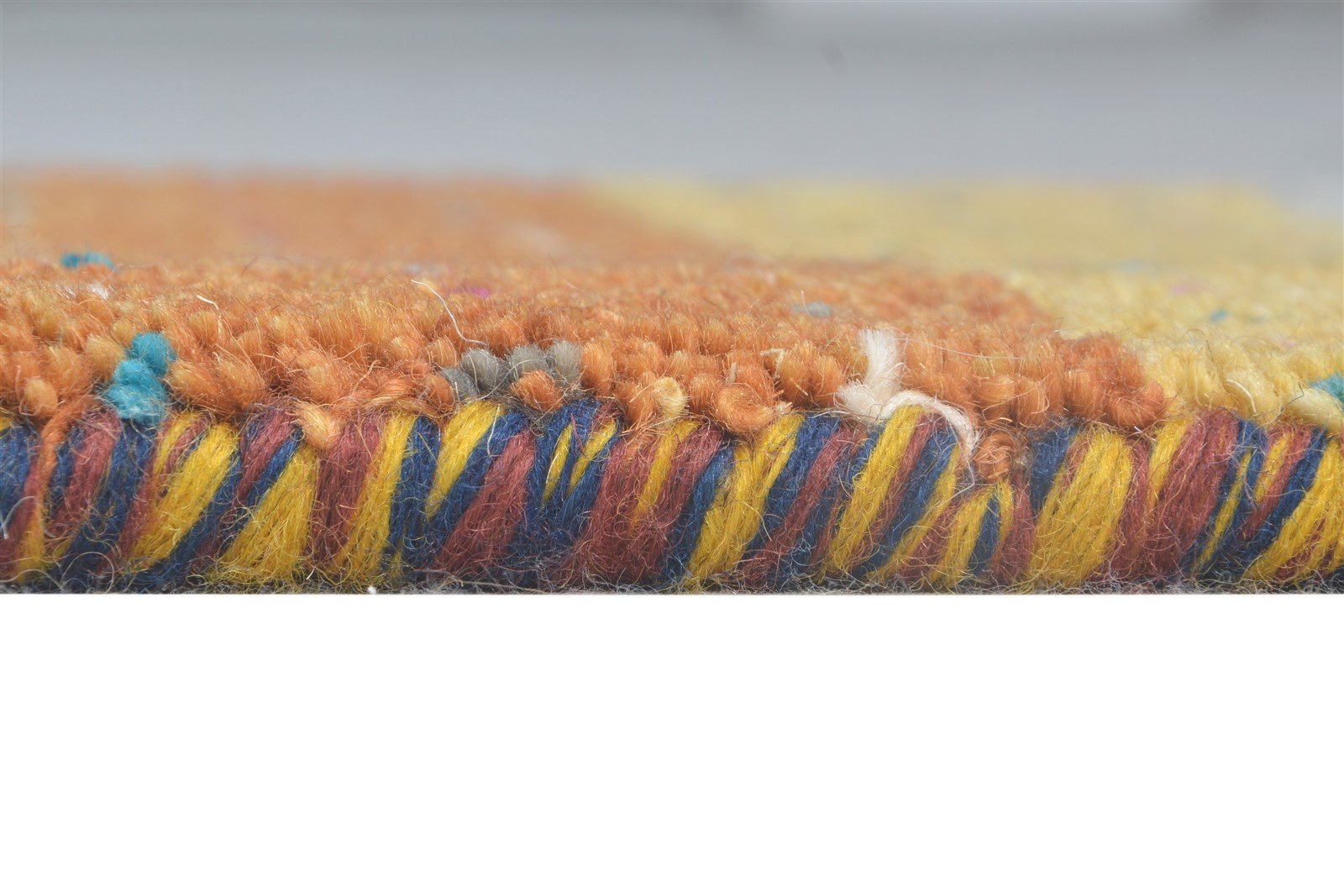 Multi Color Wool Rug 1X2 Southwestern Hand Knotted Gabbeh Striped Small Carpet   7865060786325