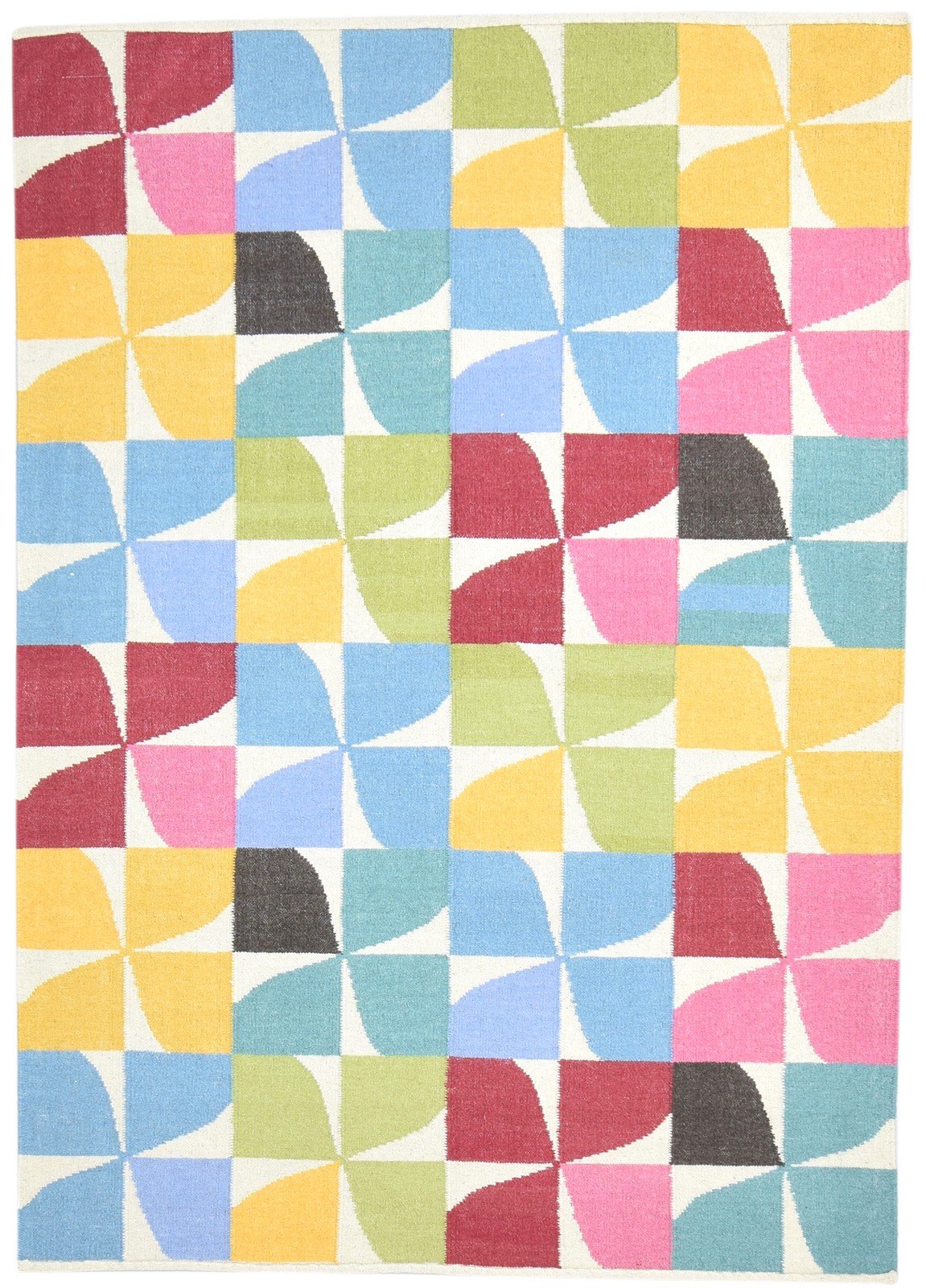 Multi Color Wool Rug 5' X 8' Modern Dhurrie Bohemian Floral Room Size Carpet   7865049219221