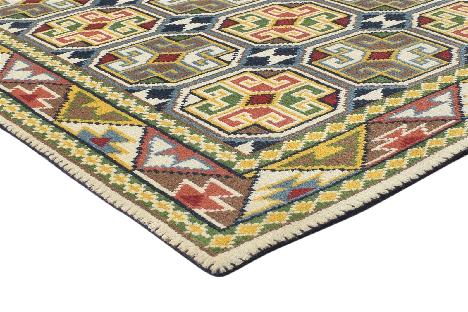 Sabina Multi Color Wool Rug 5X6 Persian Hand Knotted Southwestern Tribal   7864868438165