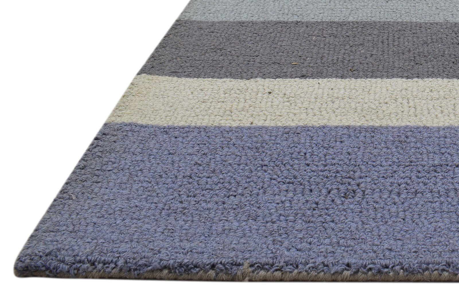 Multi Color Wool Rug 5X8 Modern Hand Tufted Scandinavian Striped Room Size   7860705493141