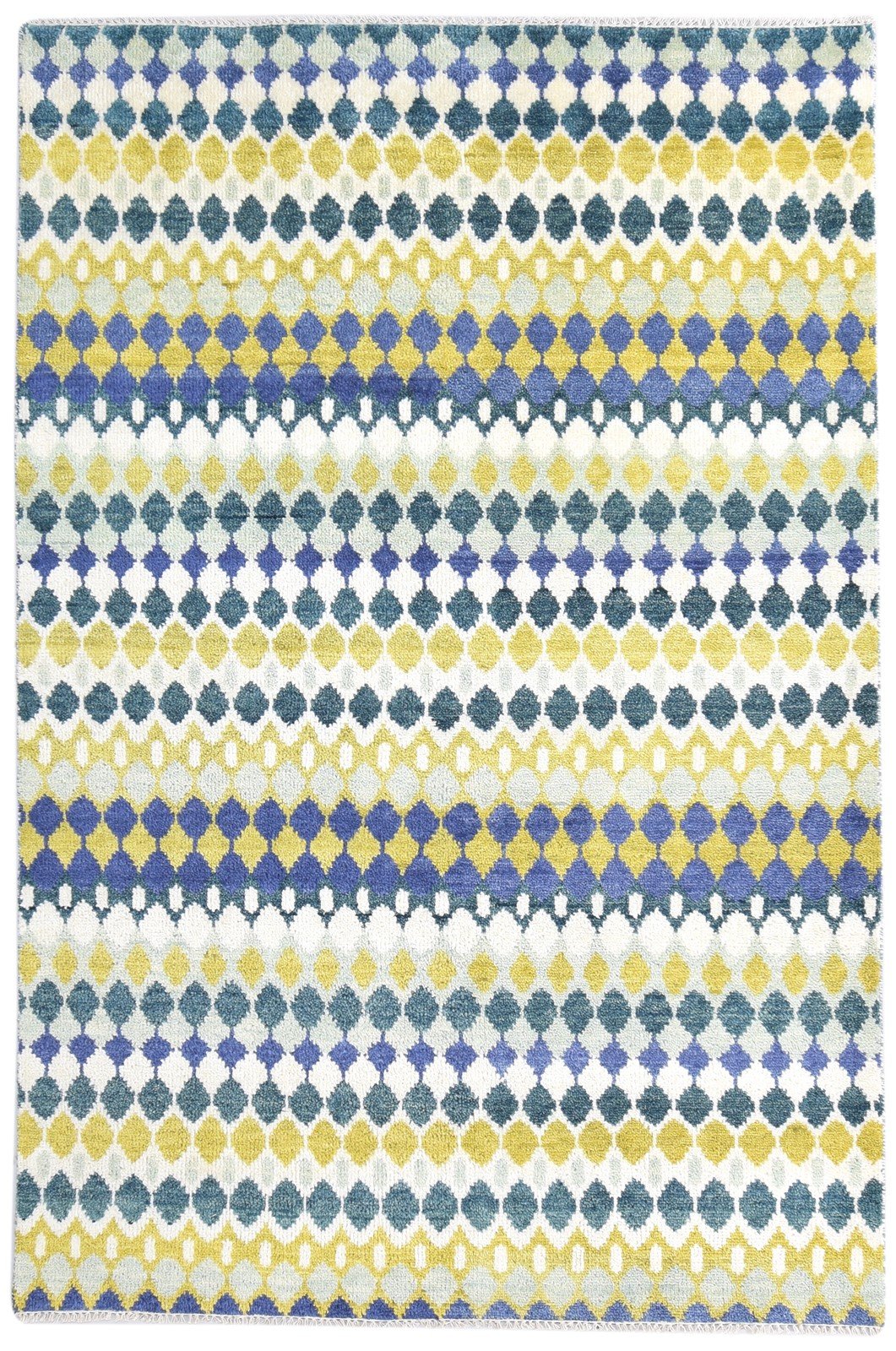 Multi Color Wool Rug 6X9 Modern Hand Knotted Moroccan Trellis Room Size Carpet   7864978440341