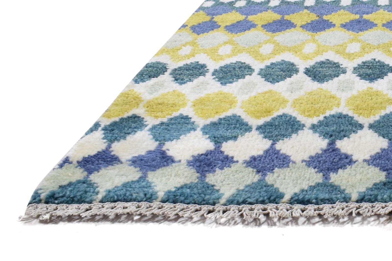 Multi Color Wool Rug 6X9 Modern Hand Knotted Moroccan Trellis Room Size Carpet   7864978440341