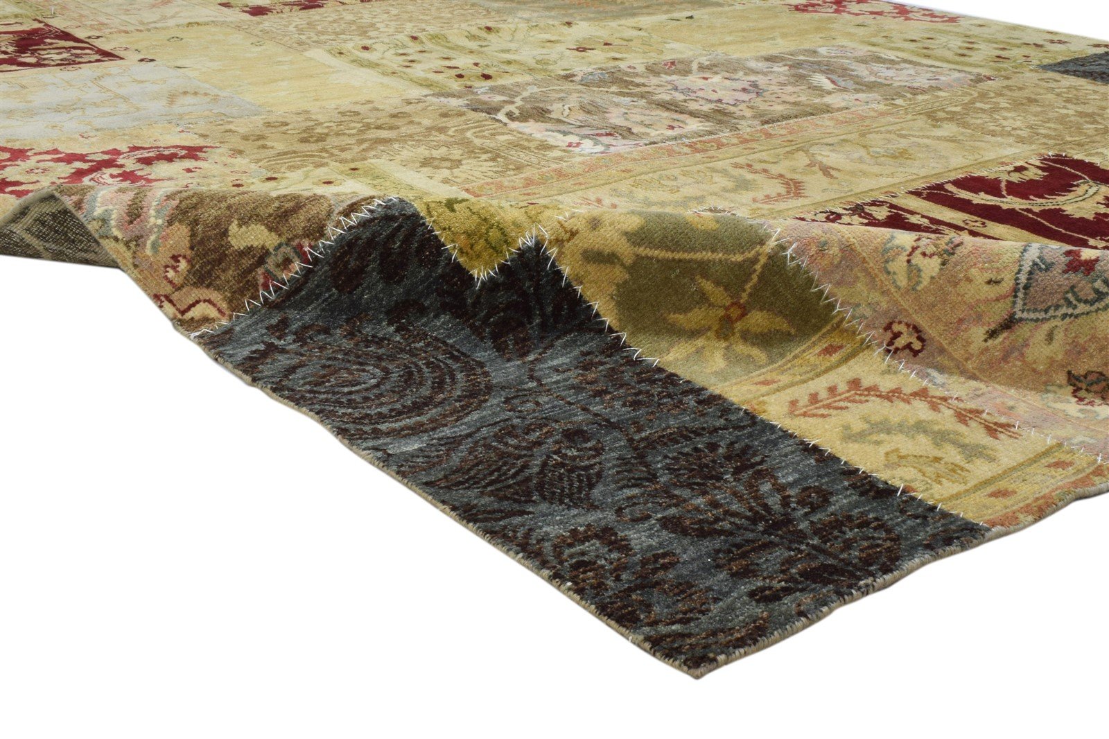 Multi Color Wool Rug 8X10 Persian Hand Knotted Oriental Patchwork Large Carpet   7860695302293
