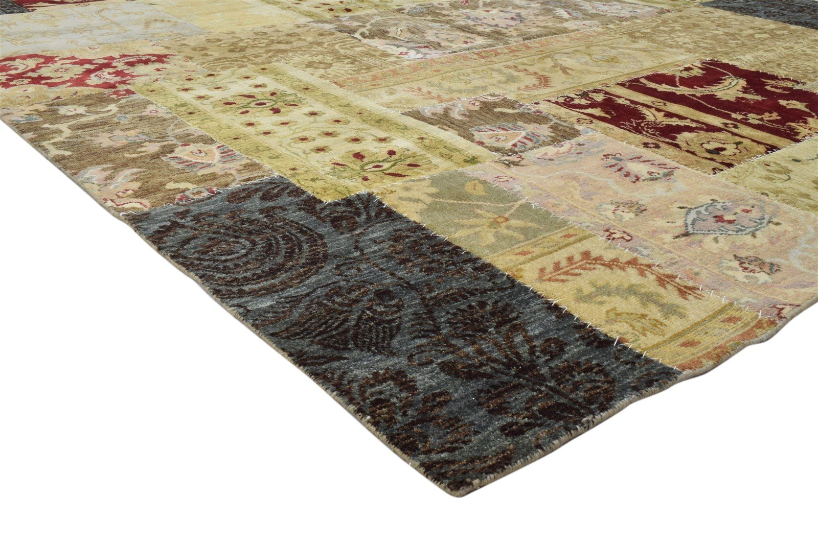 Multi Color Wool Rug 8X10 Persian Hand Knotted Oriental Patchwork Large Carpet   7860695302293