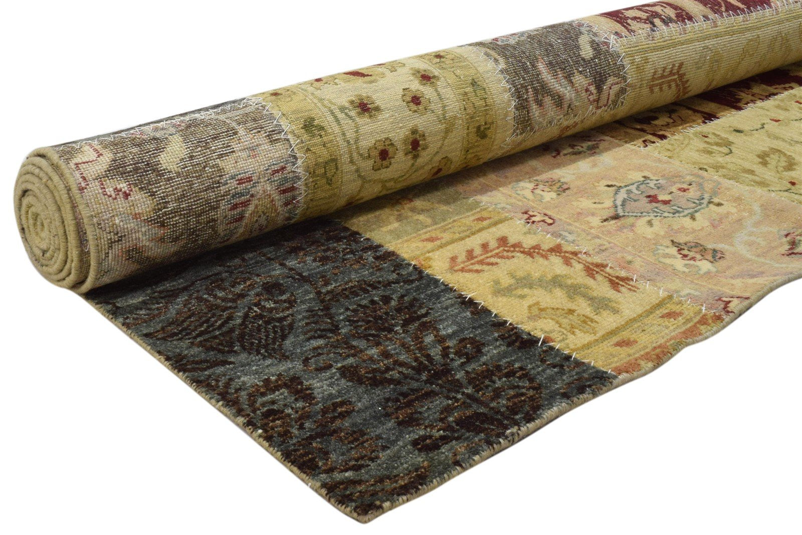 Multi Color Wool Rug 8X10 Persian Hand Knotted Oriental Patchwork Large Carpet   7860695302293
