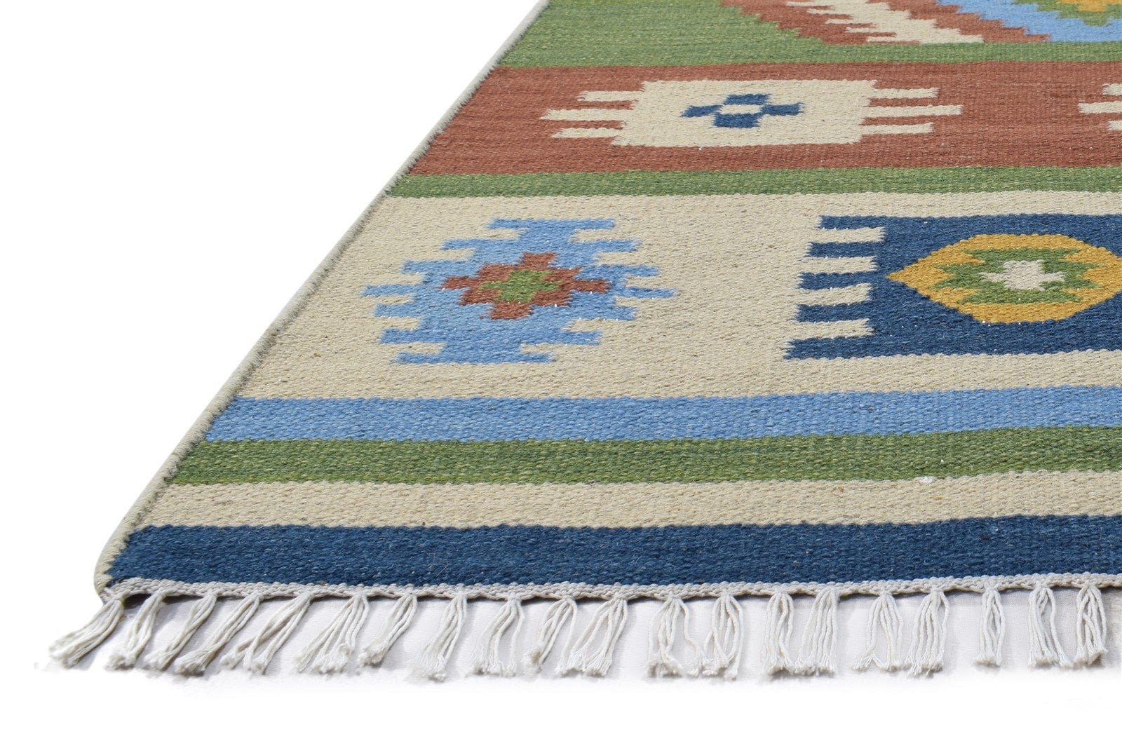 Jaquith Multi Wool Rug 3' X 6' Persian Dhurrie Southwestern Oriental   7864987189397