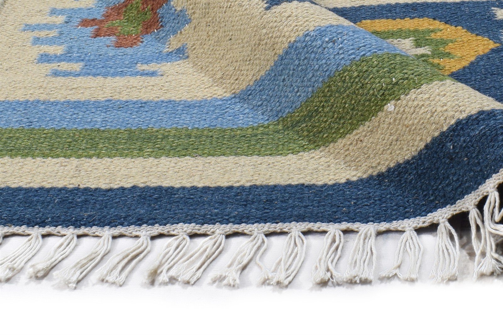 Jaquith Multi Wool Rug 3' X 6' Persian Dhurrie Southwestern Oriental   7864987189397