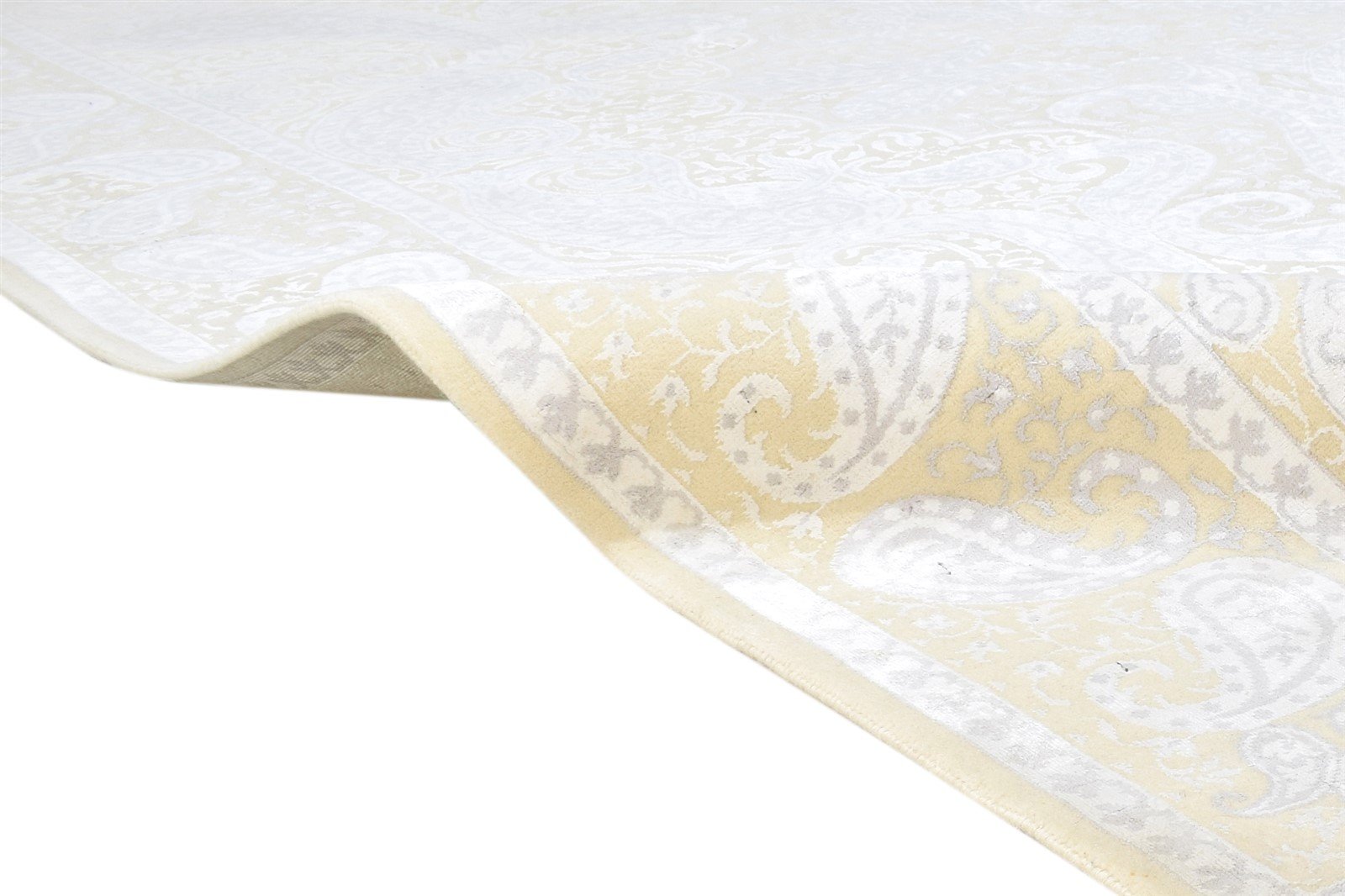 Natassia 7' X 10' Rug Wool / Silk Sand Persian Hand Knotted Mughal Floral   7864909693077