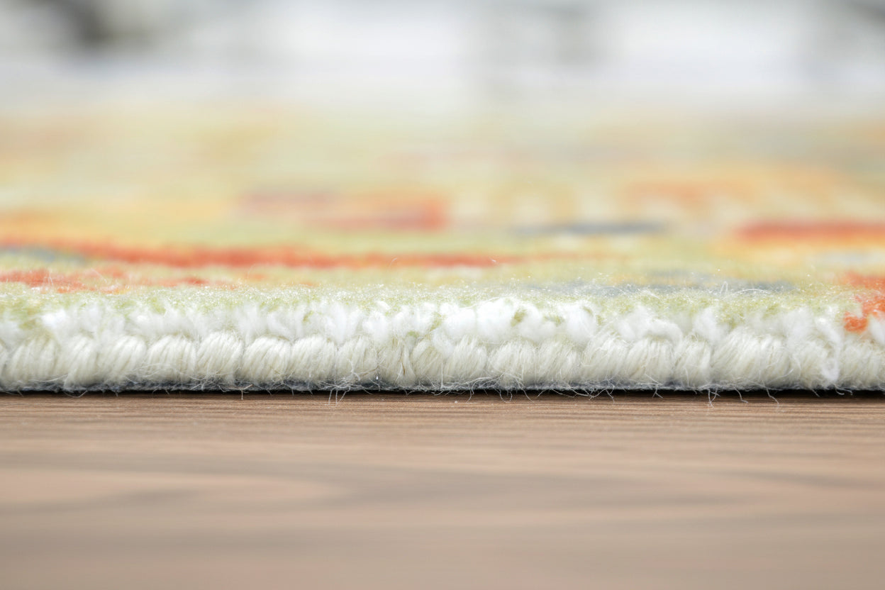 Neve Floral Oushak Handmade Green Area Rug – Traditional Oriental Persian Style Rug   9122050900117
