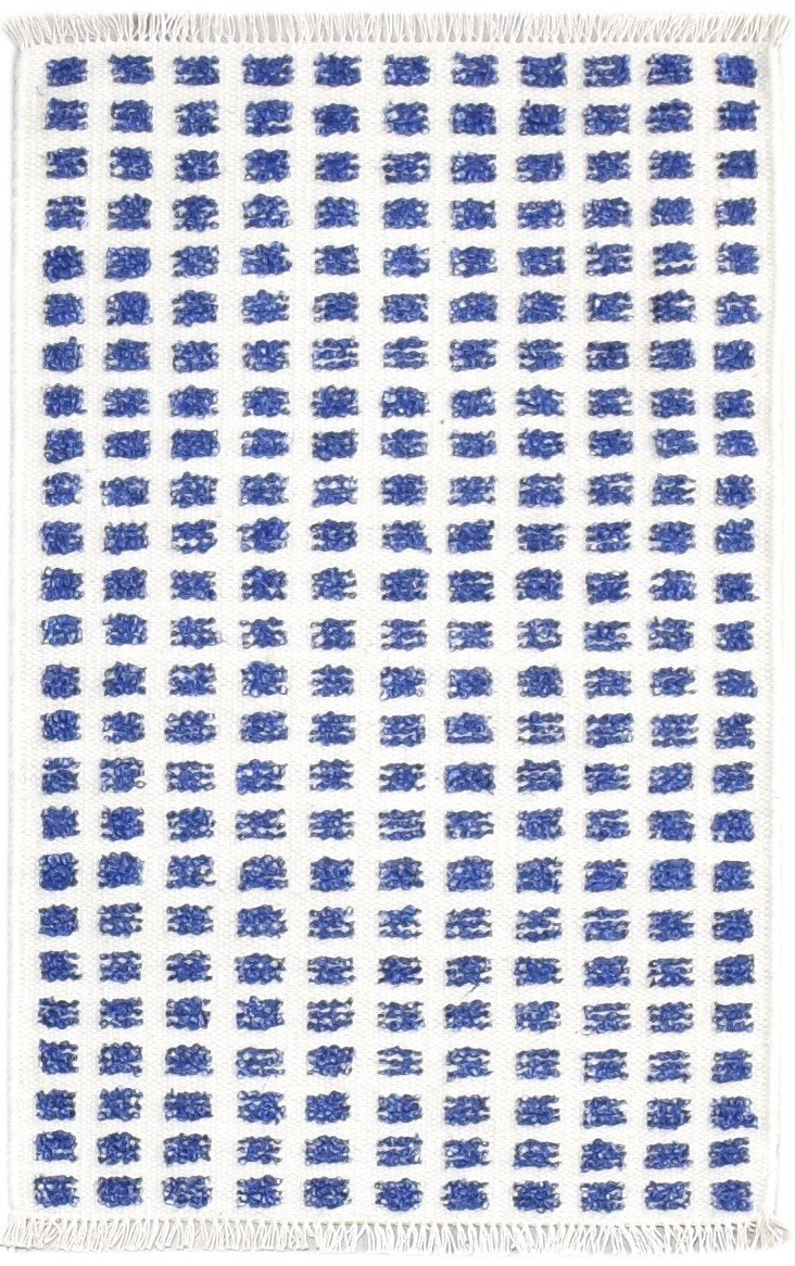 New Zealand Wool Navy Blue Rug 2X3 Modern Jacquard Loom Scandinavian Abstract Small   7865105711253