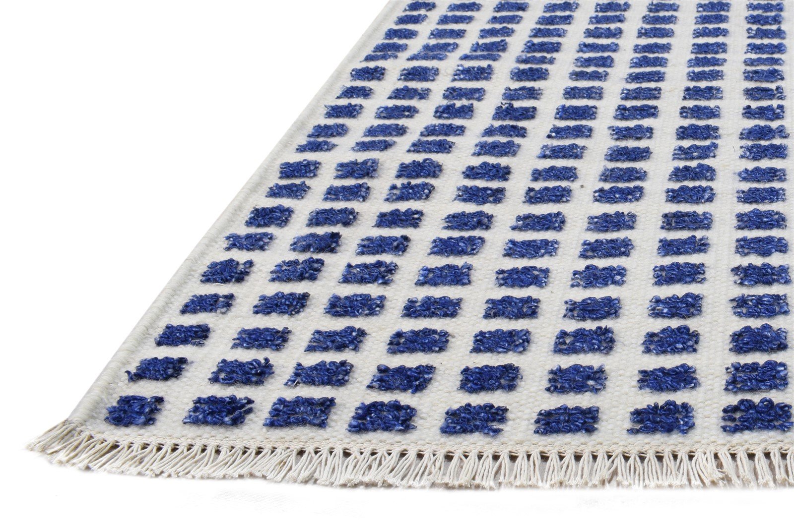 New Zealand Wool Navy Blue Rug 2X3 Modern Jacquard Loom Scandinavian Abstract Small   7865105711253
