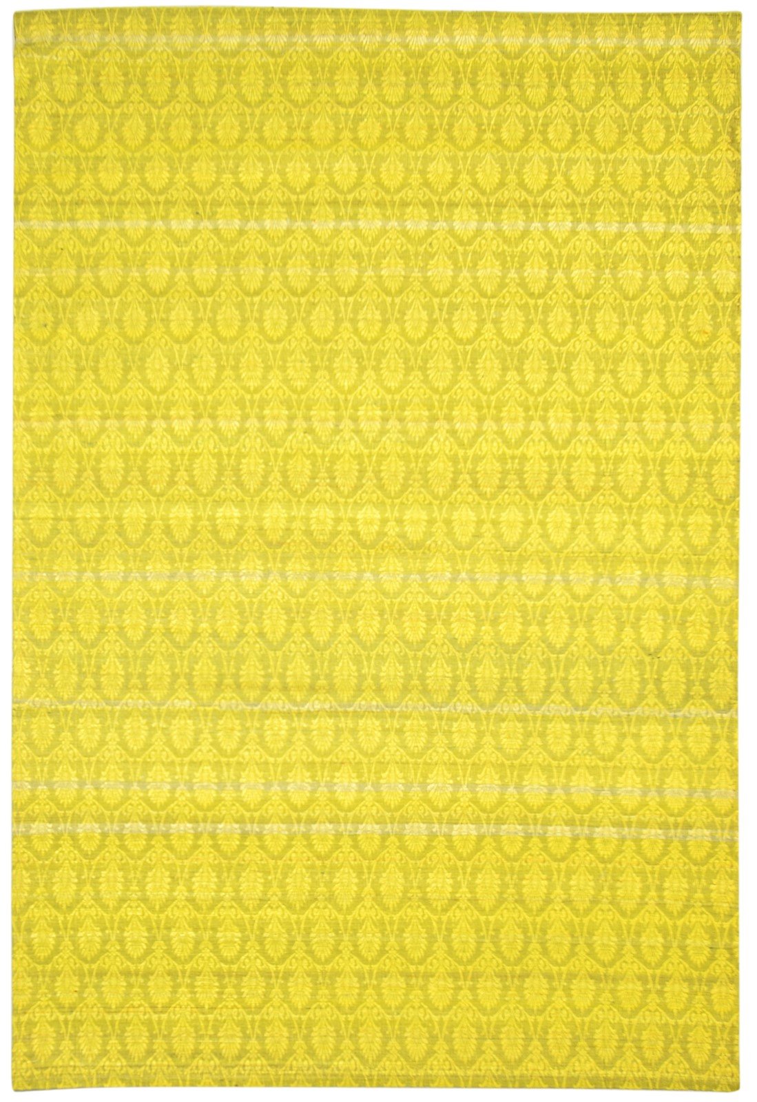 100% Wool / Art Silk Yellow Rug 5X7 Modern Jacquard Loom French Floral