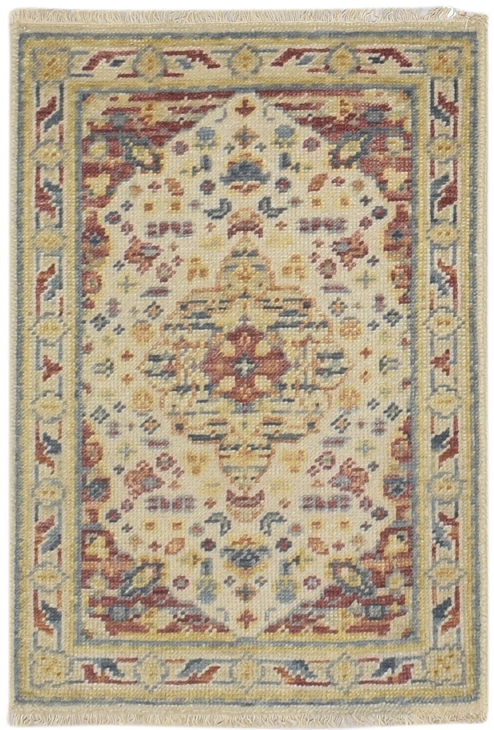 Oatmeal Wool Rug 2X3 Persian-Persian/Oriental Hand Knotted Kazak Oriental Small   7864085708949