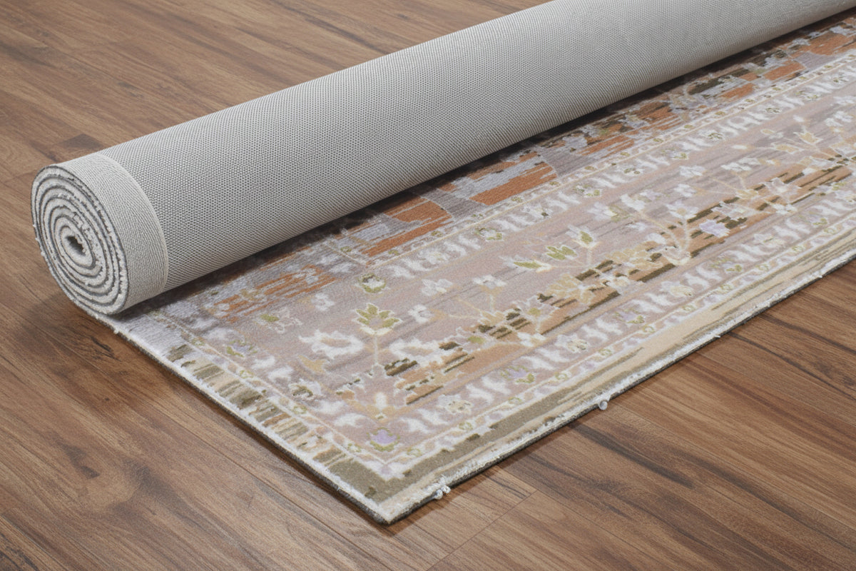 Odalys Handmade Botanical Medallion Area Rug – Modern Olive & Gold Transitional Decor