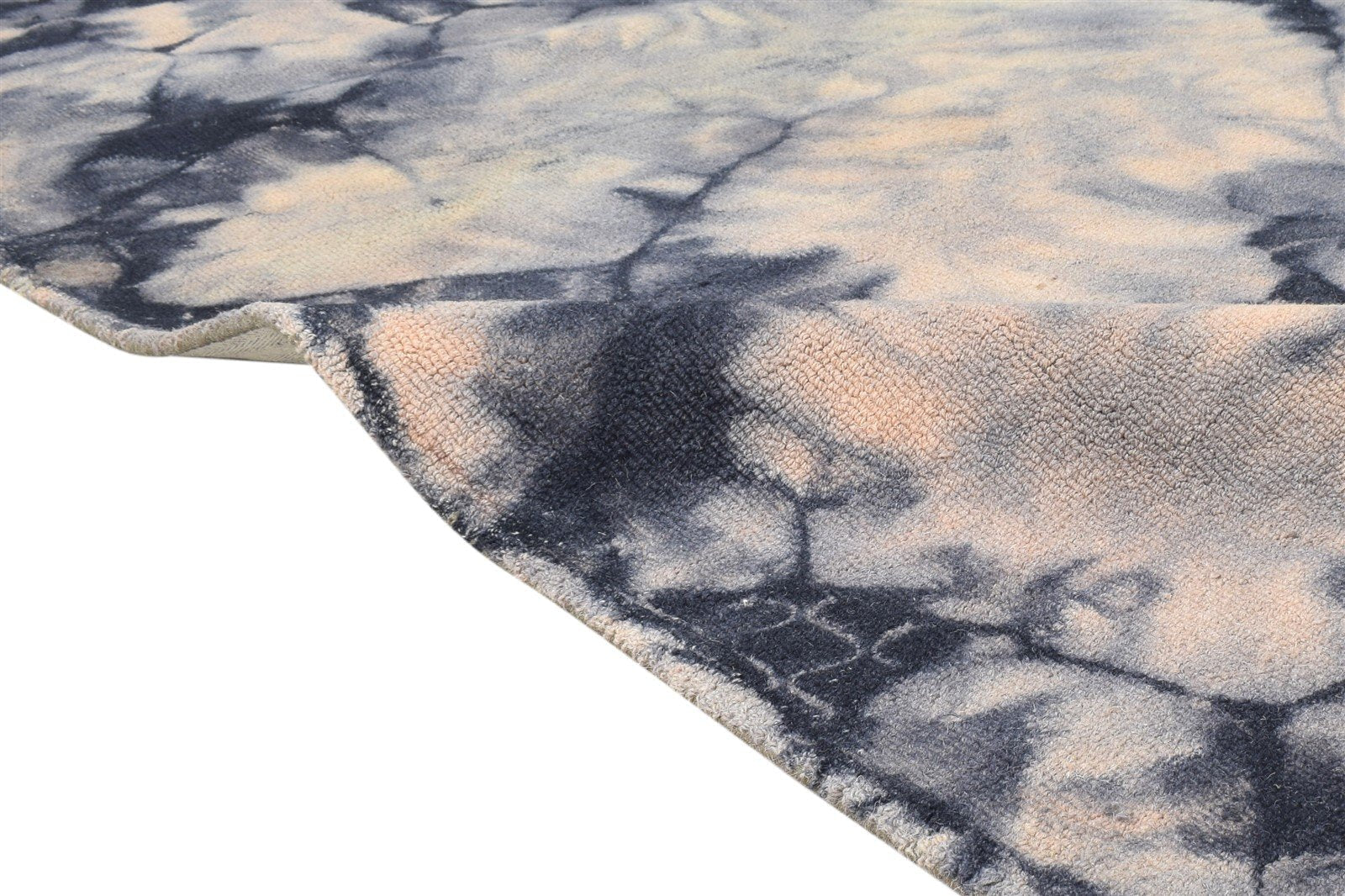 Ofella 5' X 8' Rug Wool Beige Modern Hand Tufted Shibori Tie Dye   7865203294357