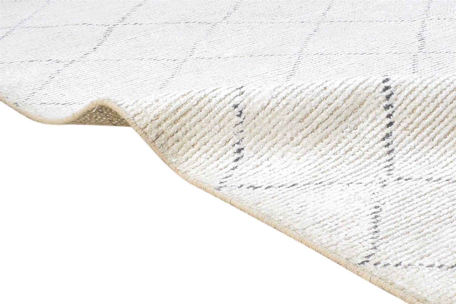 Off-White Silk Rug 5' X 7' Persian Hand Knotted Bokhara Diamond Room Size Carpet   7864418959509