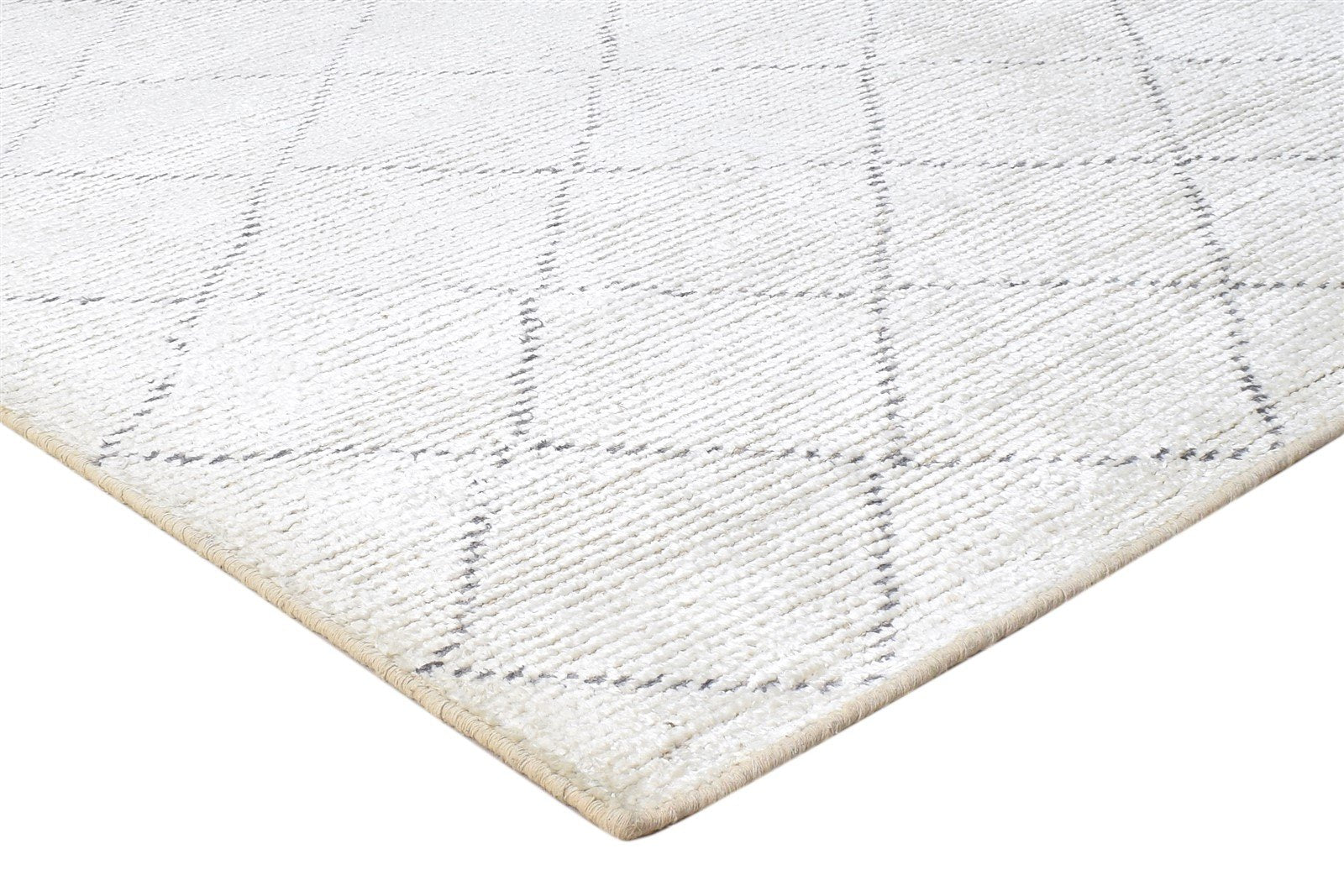 Off-White Silk Rug 5' X 7' Persian Hand Knotted Bokhara Diamond Room Size Carpet   7864418959509