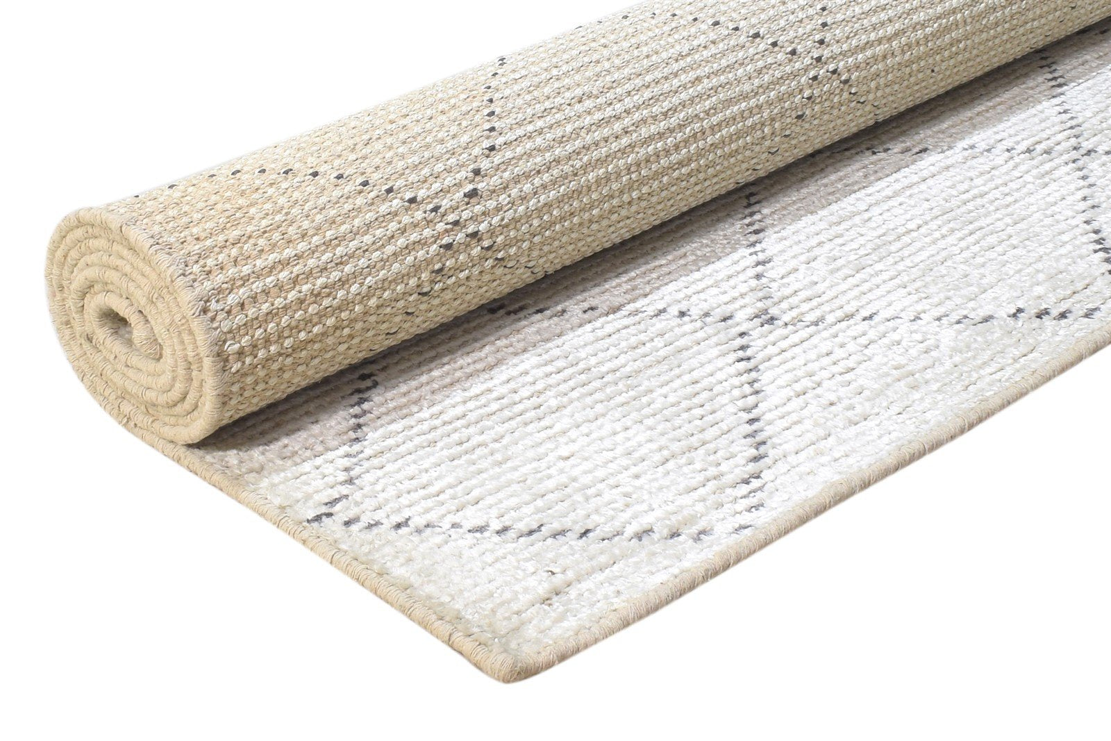 Off-White Silk Rug 5' X 7' Persian Hand Knotted Bokhara Diamond Room Size Carpet   7864418959509