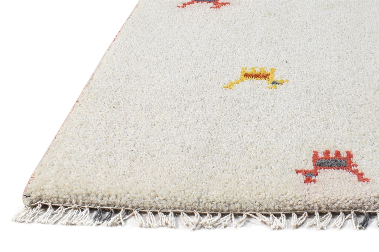 Off-White Wool Rug 1X2 Southwestern Hand Knotted American Tribal Small Carpet   7865086115989