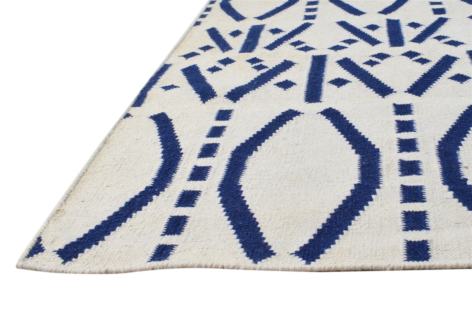 Off-White Wool Rug 5' X 8' Modern Dhurrie Scandinavian Nordic Room Size Carpet   7865020285077