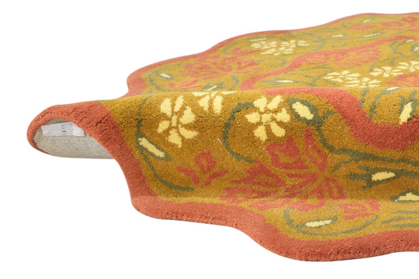 Paige 5' X 5' Rug Wool Green Modern Hand Tufted French Floral   7865009209493