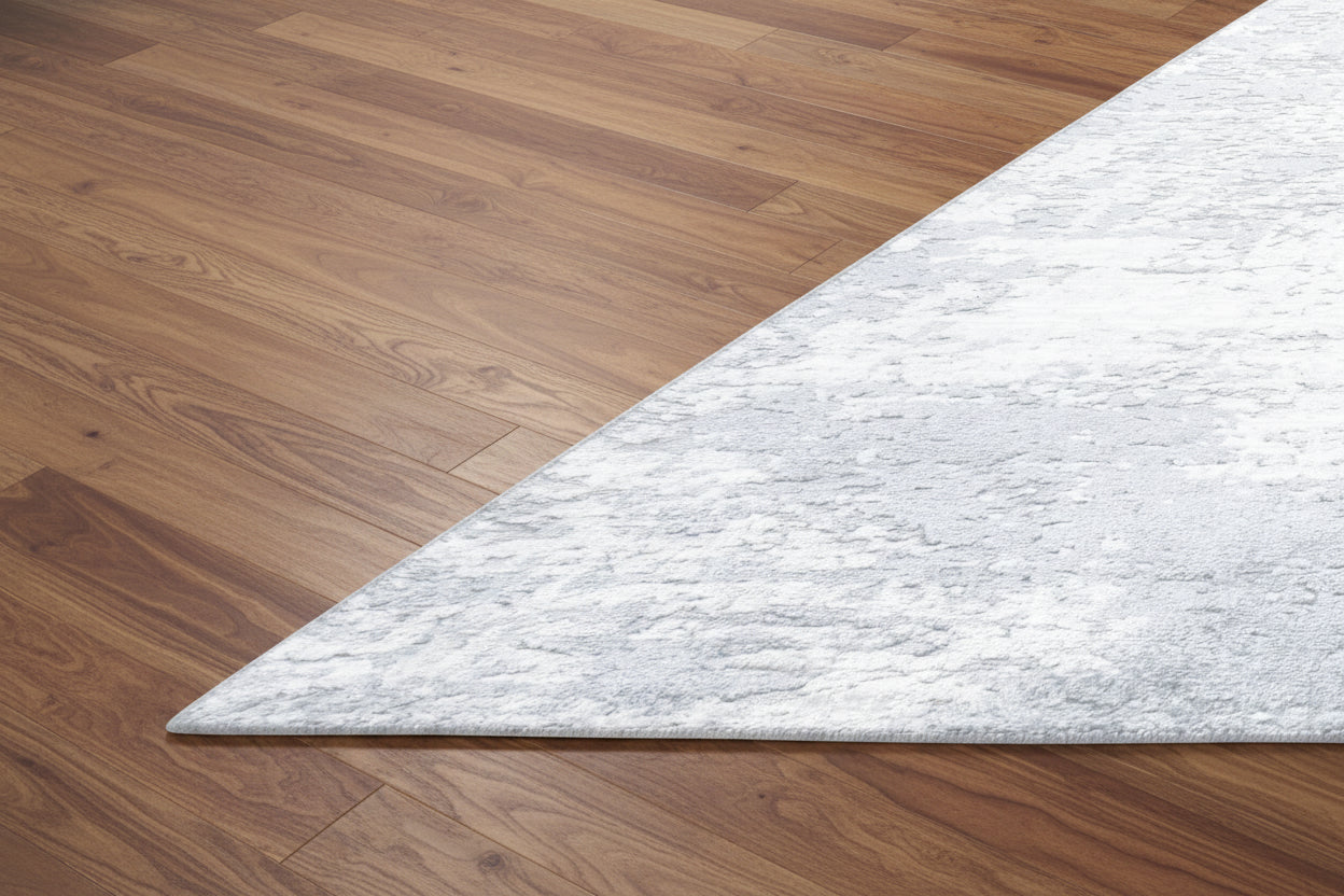 Patina Handmade Loom Knotted Abstract Area Rug – Blue Silver Hand Loomed Rug   9175560585365