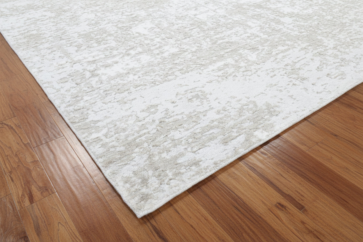 Patina Handmade Loom Knotted Abstract Sand & Silver Area Rug   9175566909589