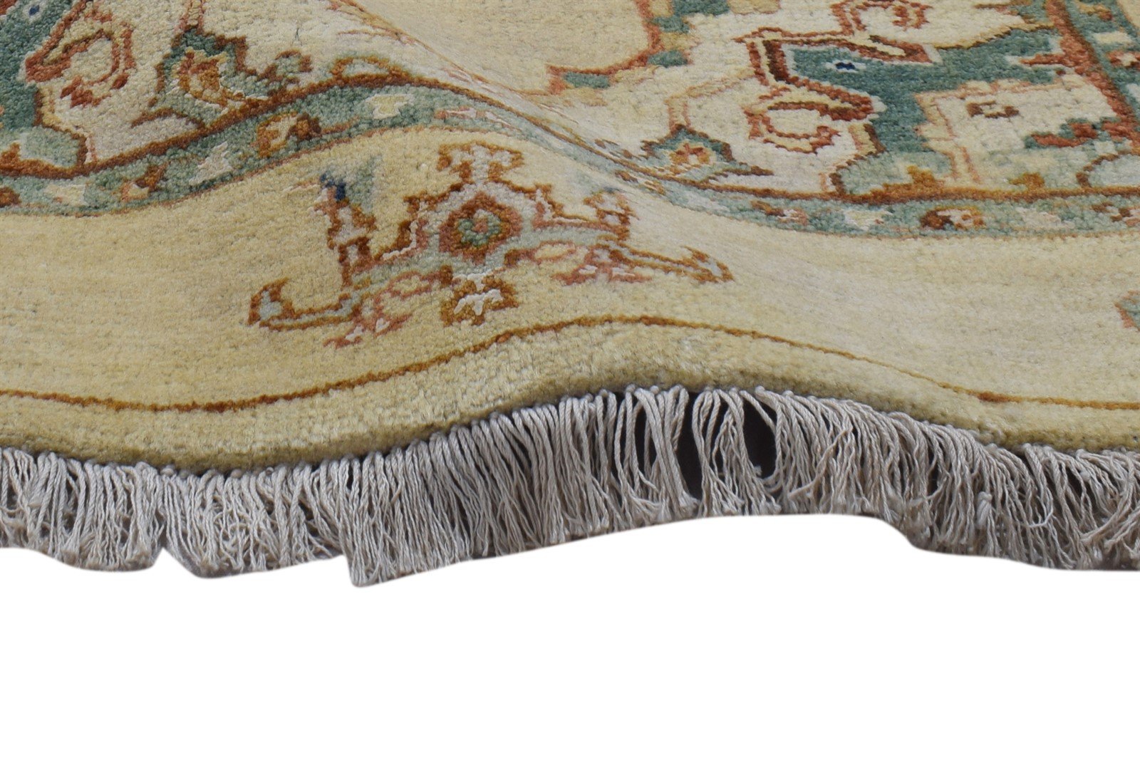 Pegeen Hand Knotted Beige Wool / Silk Rug 2'6"x12 Persian Oushak Oriental Runner   7864089018517
