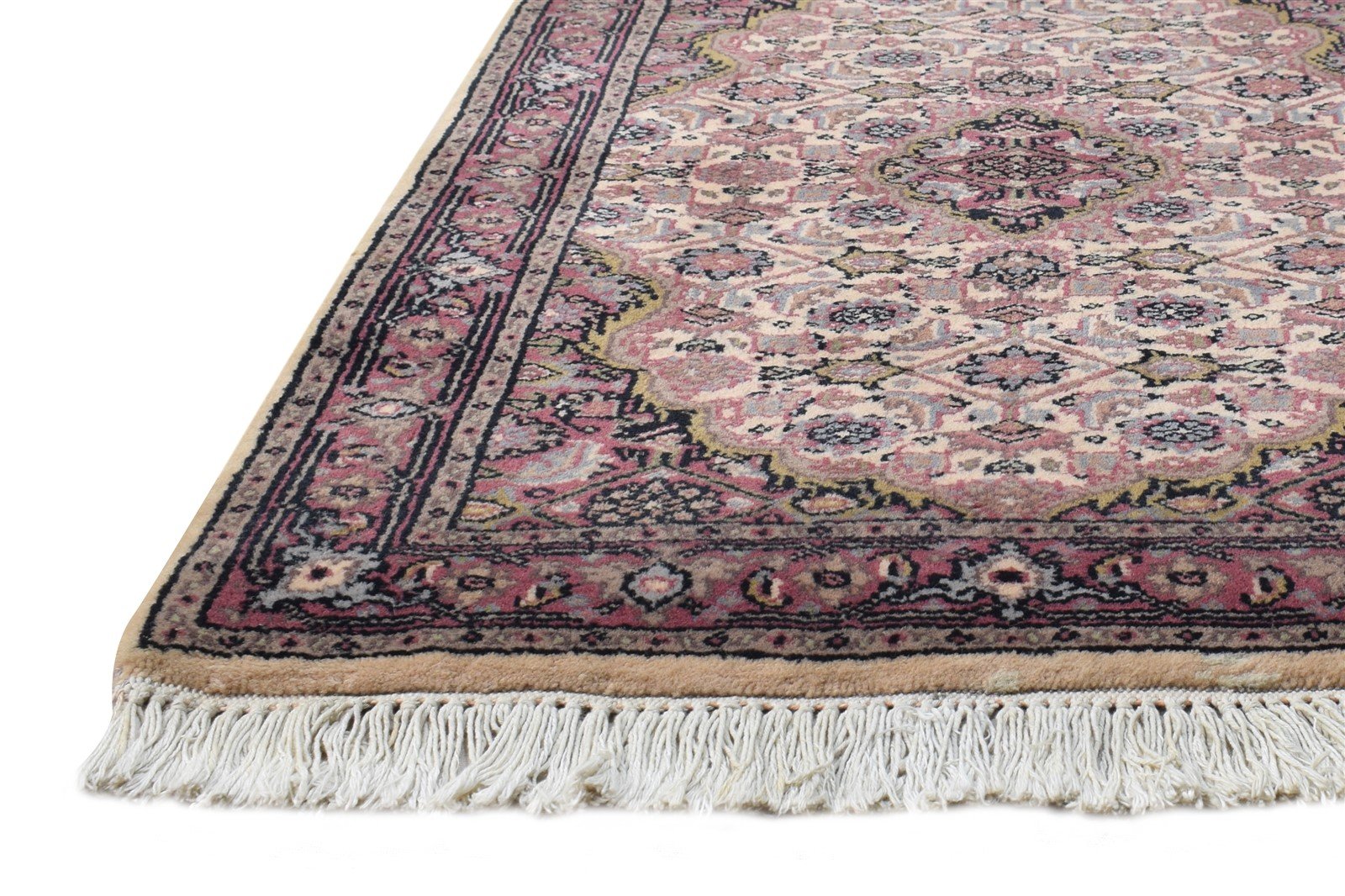 Pink Wool Rug 2' X 3' Persian Hand Knotted Tabriz Medallion Small Carpet   7864676384917