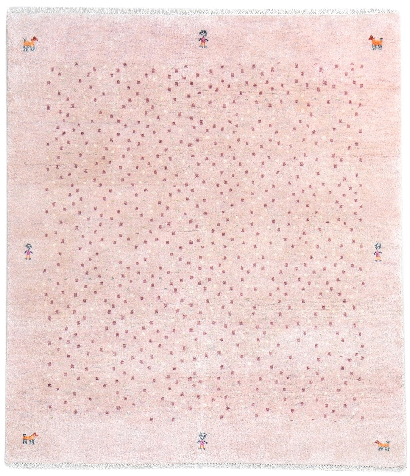Pink Wool Rug 5' X 6' Southwestern Hand Knotted American Tribal Room Size Carpet   7865011536021